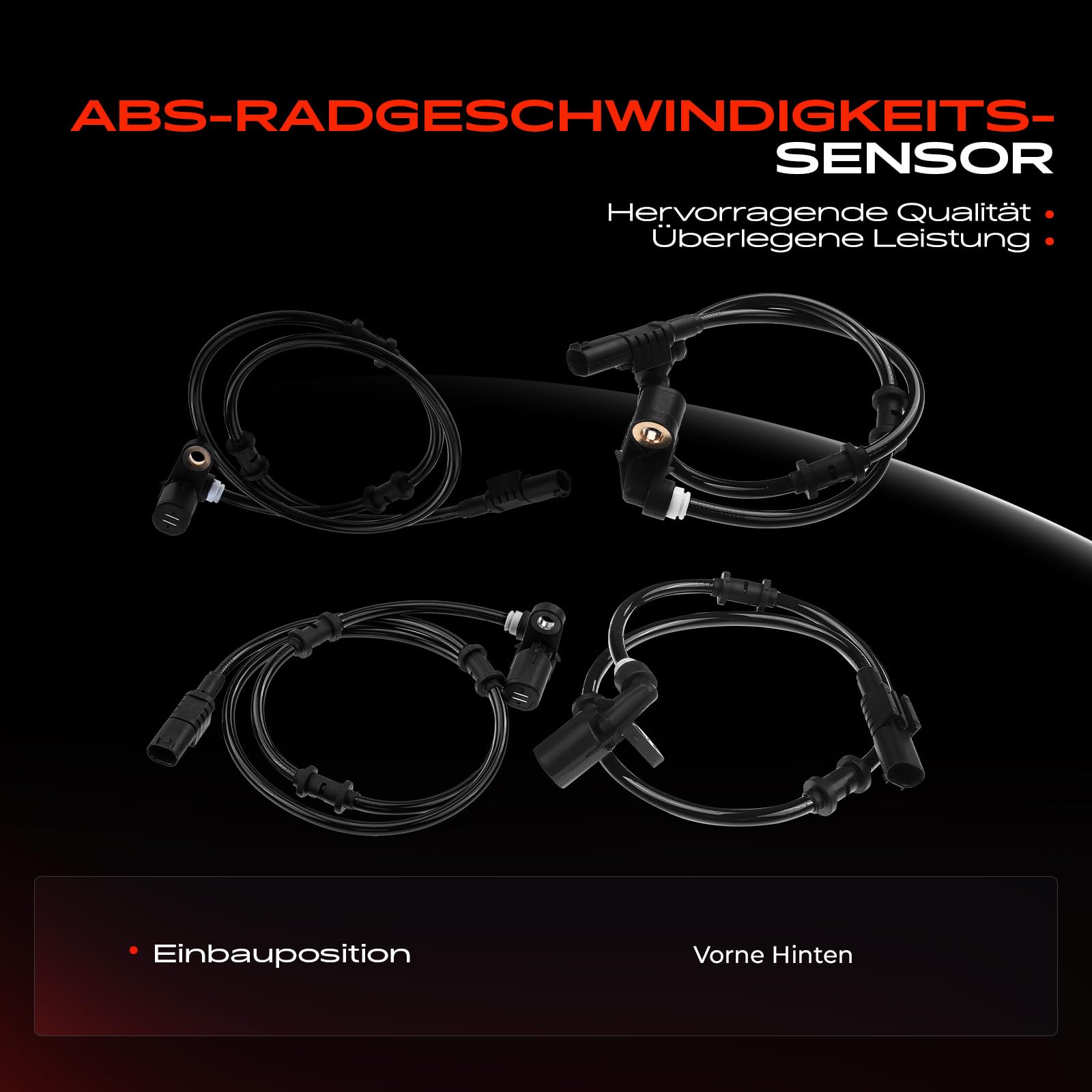 Frankberg 4x Sensore Velocità Ruota Sensore ABS Anteriore Posteriore Compatibile con Classe M W163 1998-2005 Replace# 1635400717,1635401117
