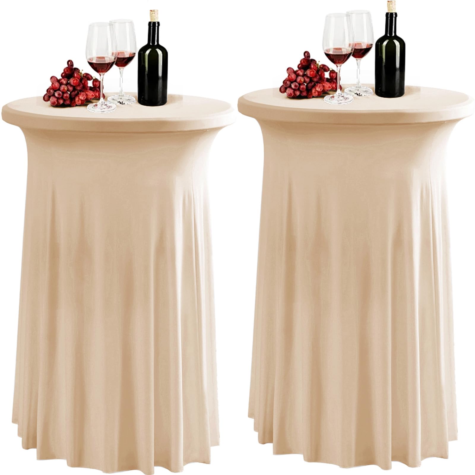 Housses de table rondes élasthanne extensible jaune pour nappe de cocktail et fête