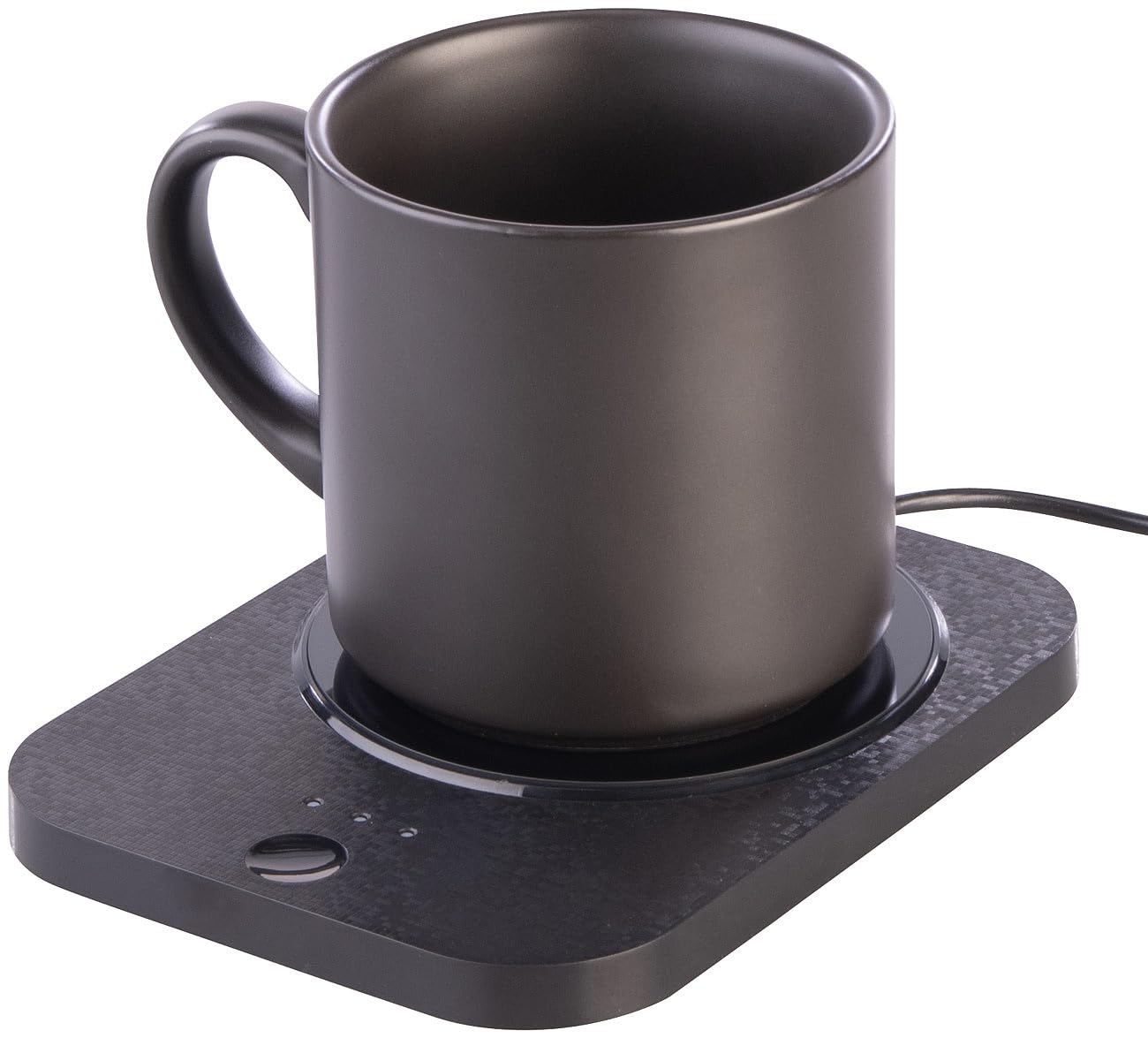 PEARL scalda tazze elettrico: scaldacaffe USB 2in1 con stazione di ricarica compatibile Qi, con 15 watt, fino a 55 °C (scalda tazza USB tazza, 6s)