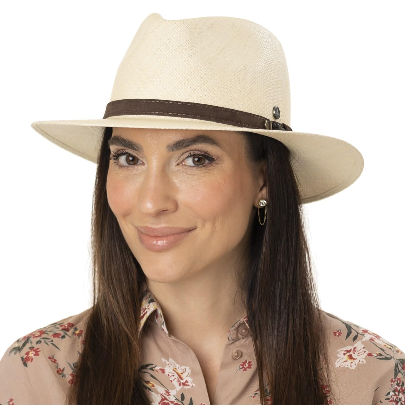LIERYS The Striking Cappello Panama Traveller Paglia Fascia in Pelle Protezione UV 50 Unisex Primavera Estate