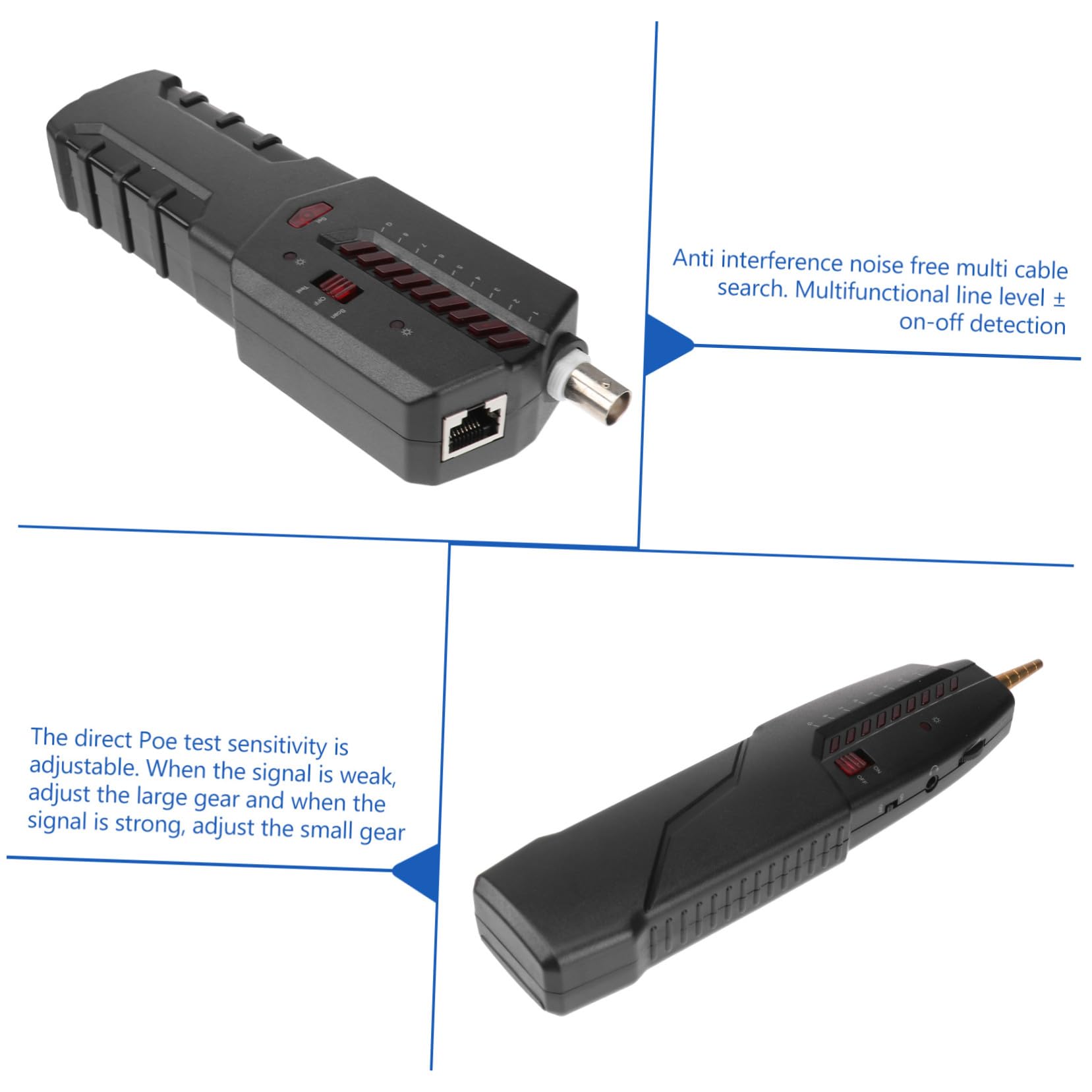 Testeur de Câble Réseau Ethernet Rj45, Localisateur de Ligne Multifonction