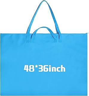 Abbylike 48 x 36 Inch Art Portfolio Bag Large Size Art Supply Bag with Nylon Shoulder Waterproof Poster Board Storage Carrying Case Tote Painting Sketch for Art Work(Blue,1 Pcs)