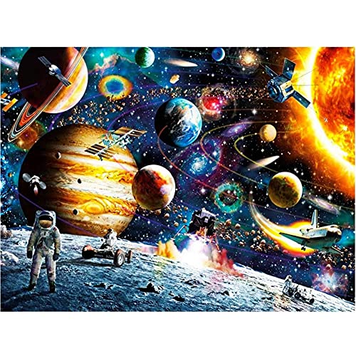Peinture diamant planète 80x160cm pour habiller un grand mur vide facilement