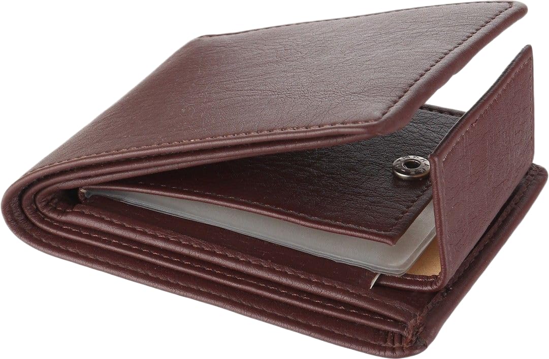 Men Casual, Ethnic, Evening/Party, Travel, Trendy Brown Artificial Leather Wallet (8 Card Slots)-Men’s Wallet and Card Holder with Secure Storage-image-37