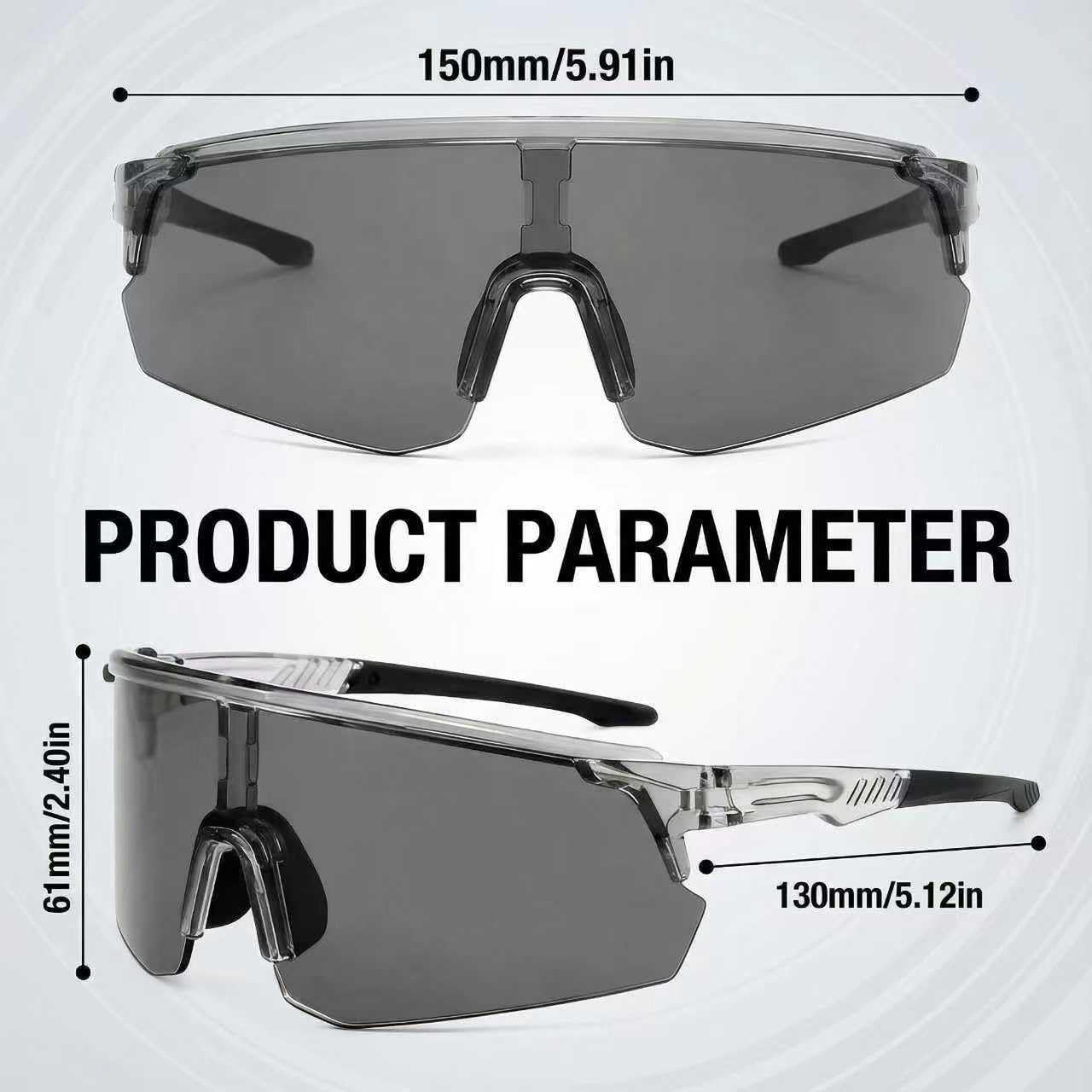 Polarized Sports Sunglasses UV400 Glasses One-Piece Lens Sport Goggles Unisex for Running, Cycling, Fishing