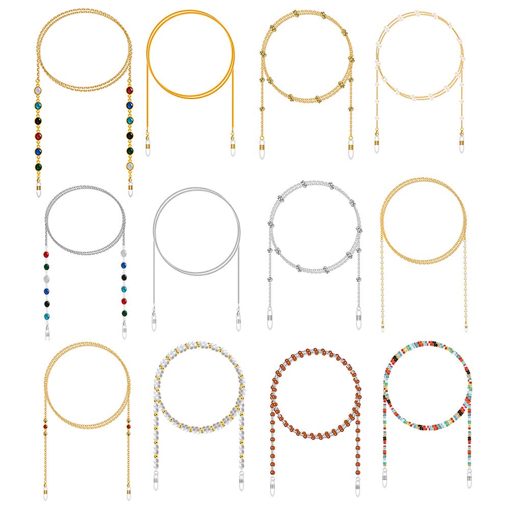 BESPORTBLE 12pezzi Cordino per Occhiali Corda per Occhiali Pratico Cinturino per Maschera Corda Fissa Resistente Realizzati in Materiale Affidabile e Maschere Protetti