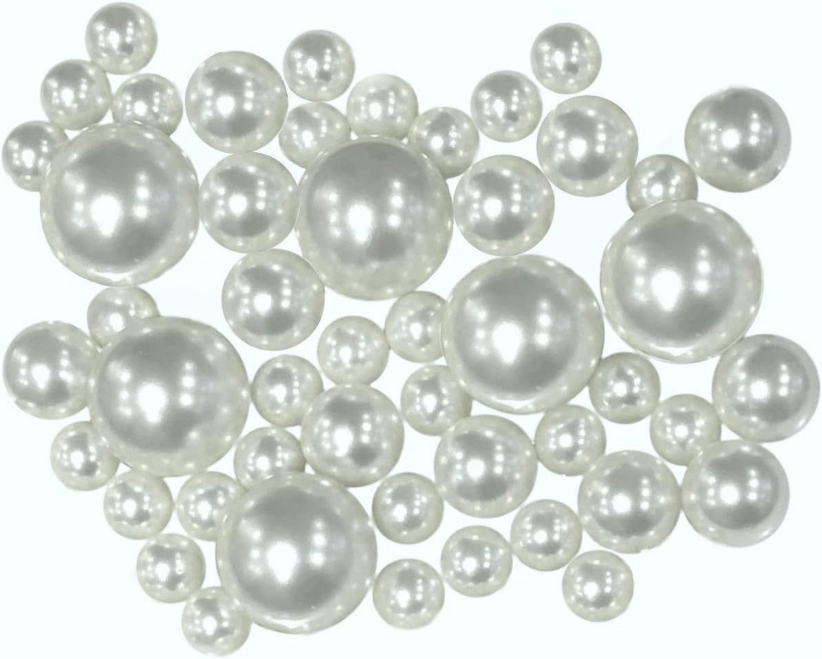 Vase Pearlfection 150 Floating White Pearls- Large Sizes- Fills 2 Gallons for Your Vases- with Pre-Measured Prep Bags for Best Results!