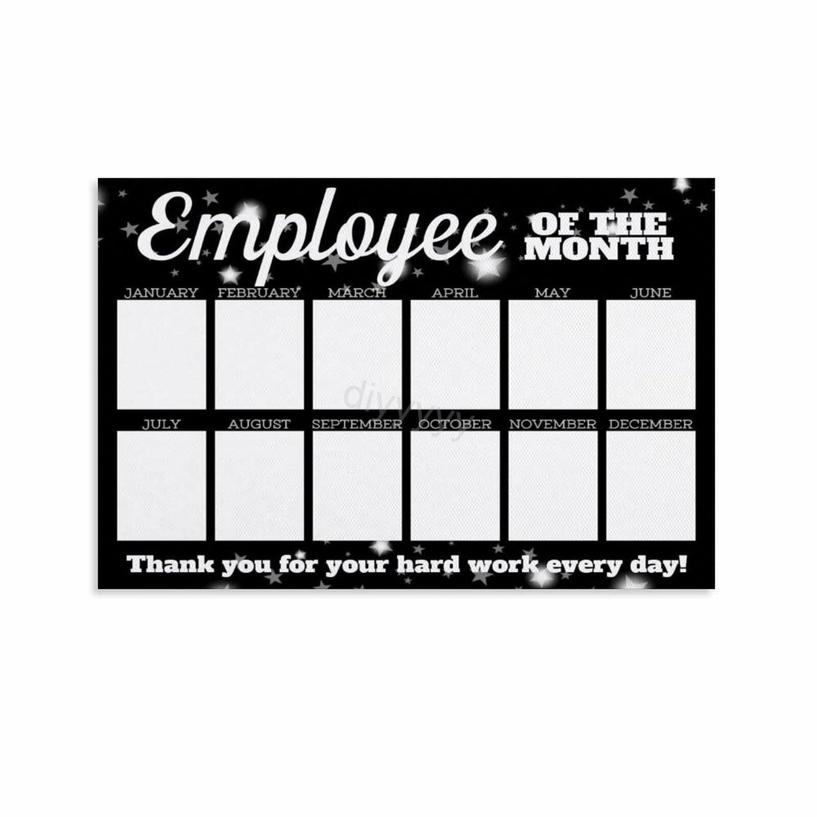 UYCUODLUY Staff Appreciation Poster Canvas Print Wall-Art for Workplace Employee of the Week Month Recognition Award Decor(Unframed,16x24inch(40x60cm))