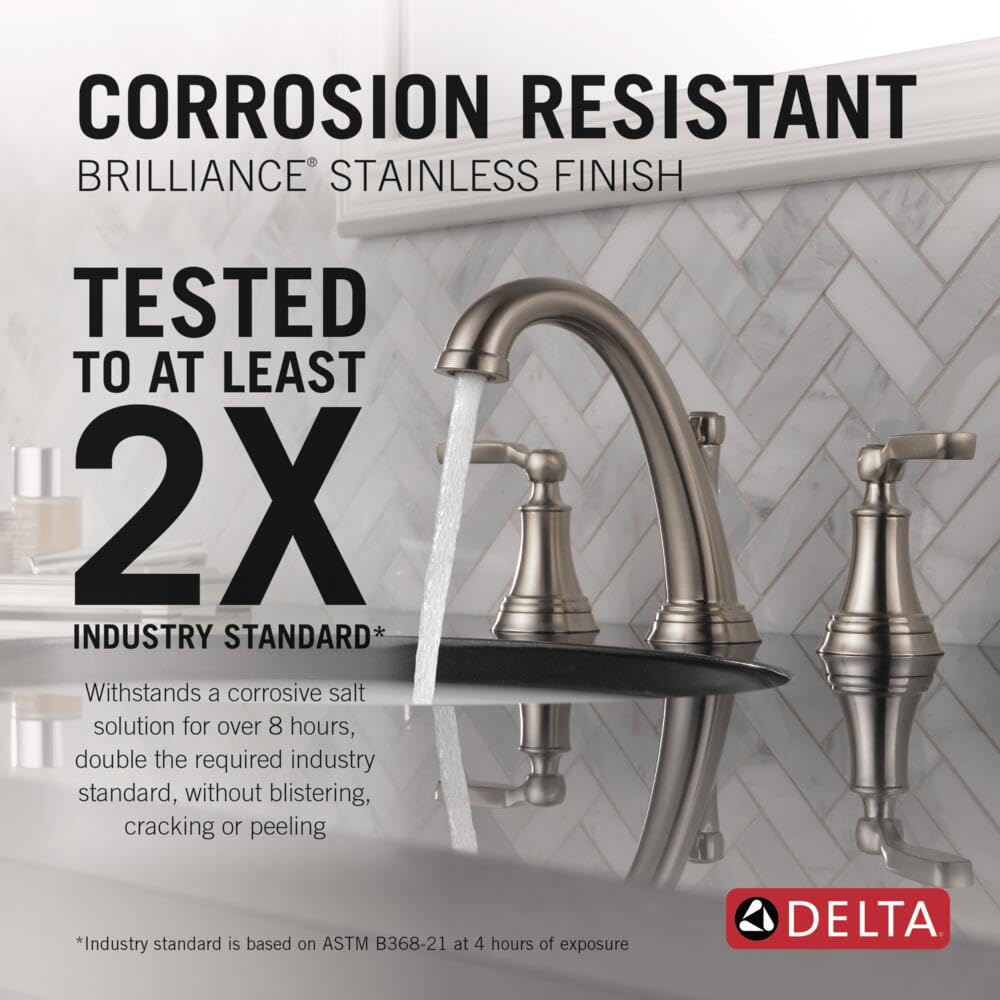 Amazon.co.jp: Delta Woodhurst ブラッシュドニッケル 浴室用蛇口 3穴