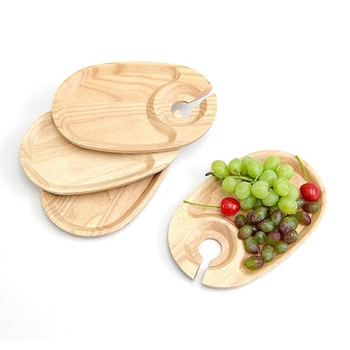 Decent Vrvrge Wine Appetizer Plates 4PCS, Appetizer Plates with Wine