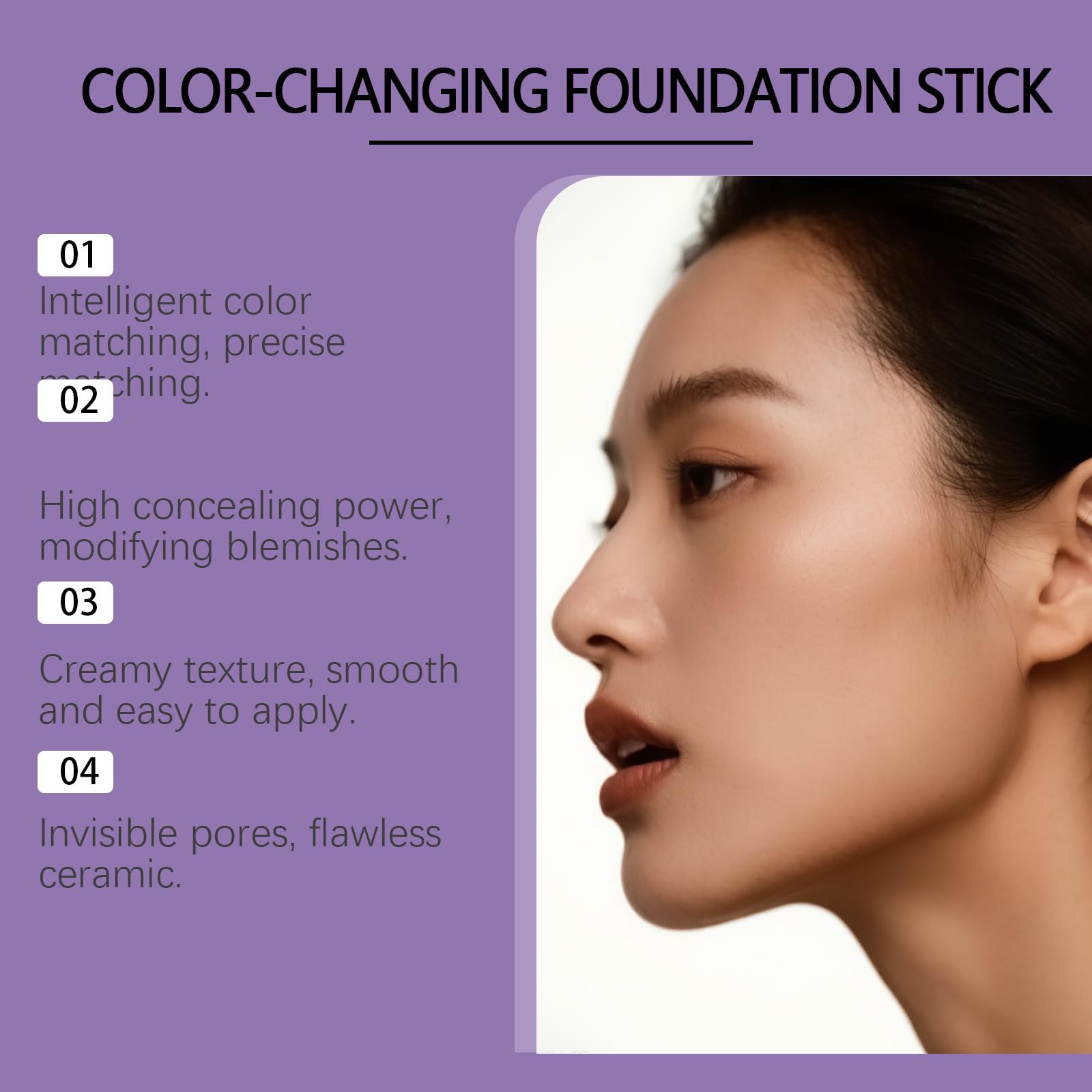Fondotinta in bastone naturale idratante lungo Concealer Foundation Stick | Texture idratante adattiva, alta copertura antimacchia. applicazione per una finitura naturale trucco quotidiano Nomade