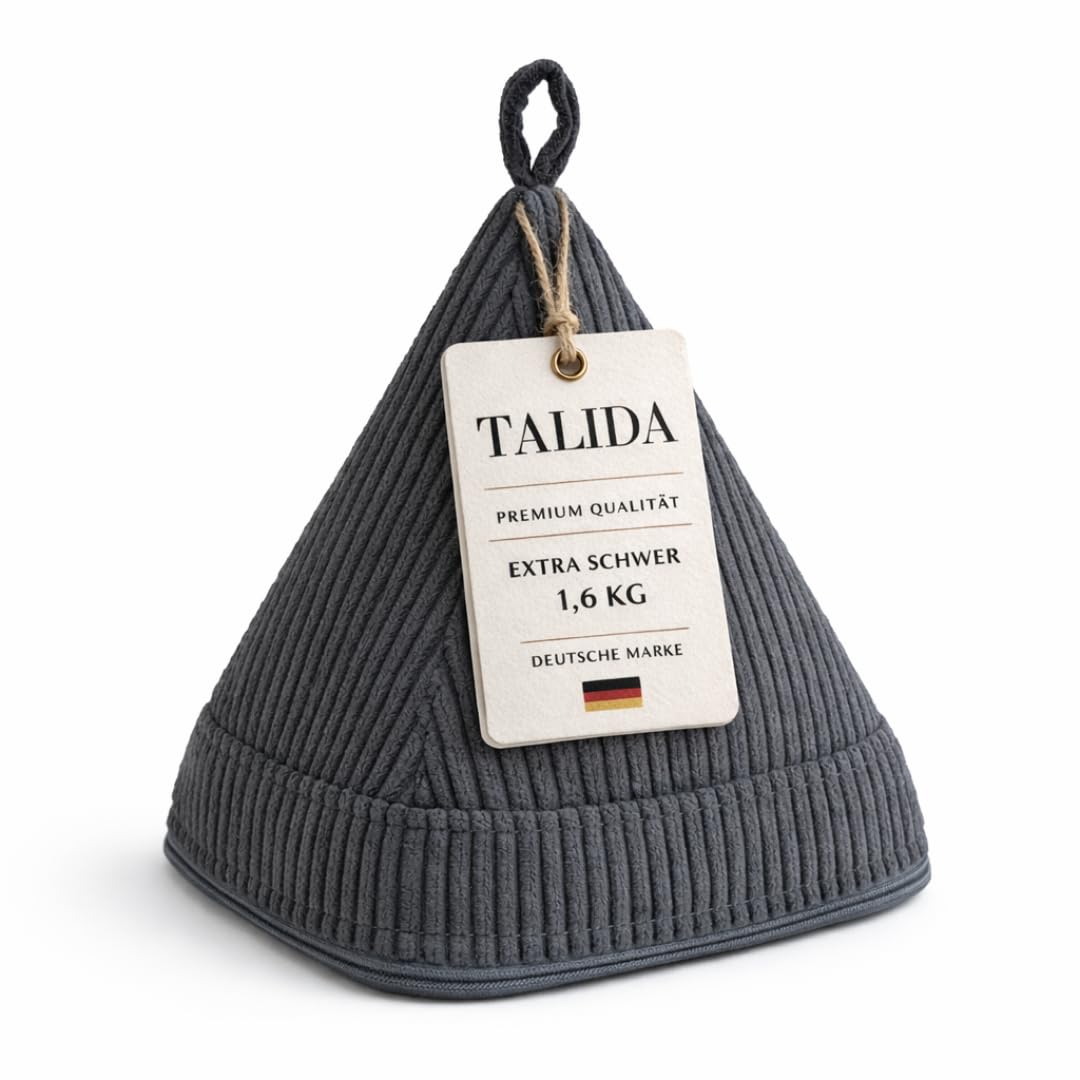 Talida Gray Door Stop Sack Pyramid 1.6 Kg With Non-Slip Base And Cord Loop Heavy Floor Stopper Sandbag (1, Grey)