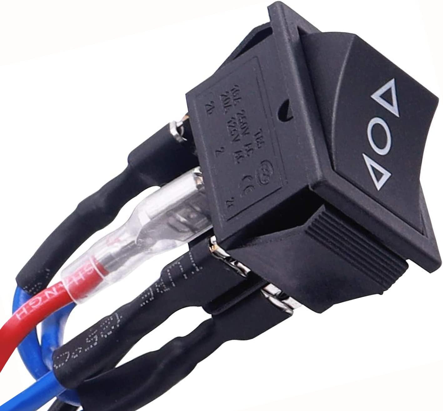 Taiss /Latching Control Toggle Switch Black Polarity Reverse Boat Rocker Switch Automatic Switch DC Motor 6 Pin 3 Position 10A 12V On-Off On with Cable KCD2-203-L-JT
