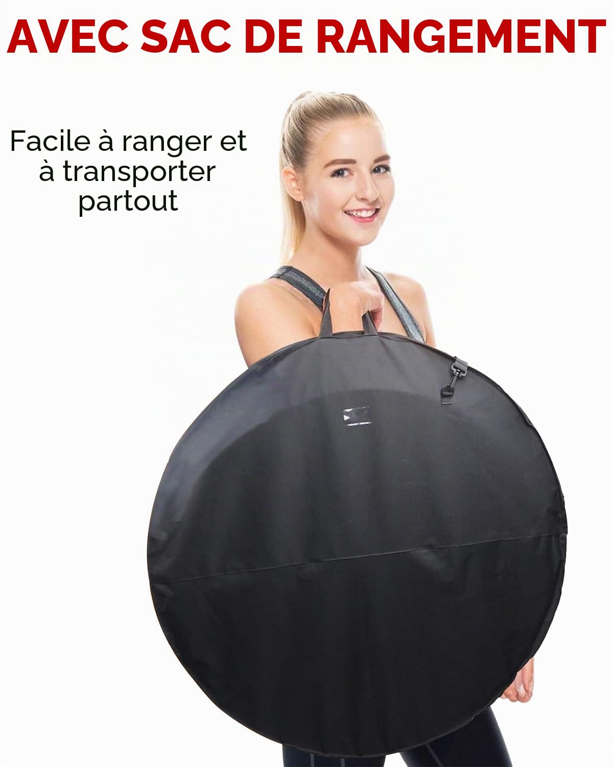 Cerceau Aérien avec Sac de Rangement - Cerceau de Lyra Rouge Premium 85cm/90cm, Set Anneau de Yoga Aérien pour Cirque, Danse, Fitness, Système de Sécurité 2 Tonnes & Fini Brillant