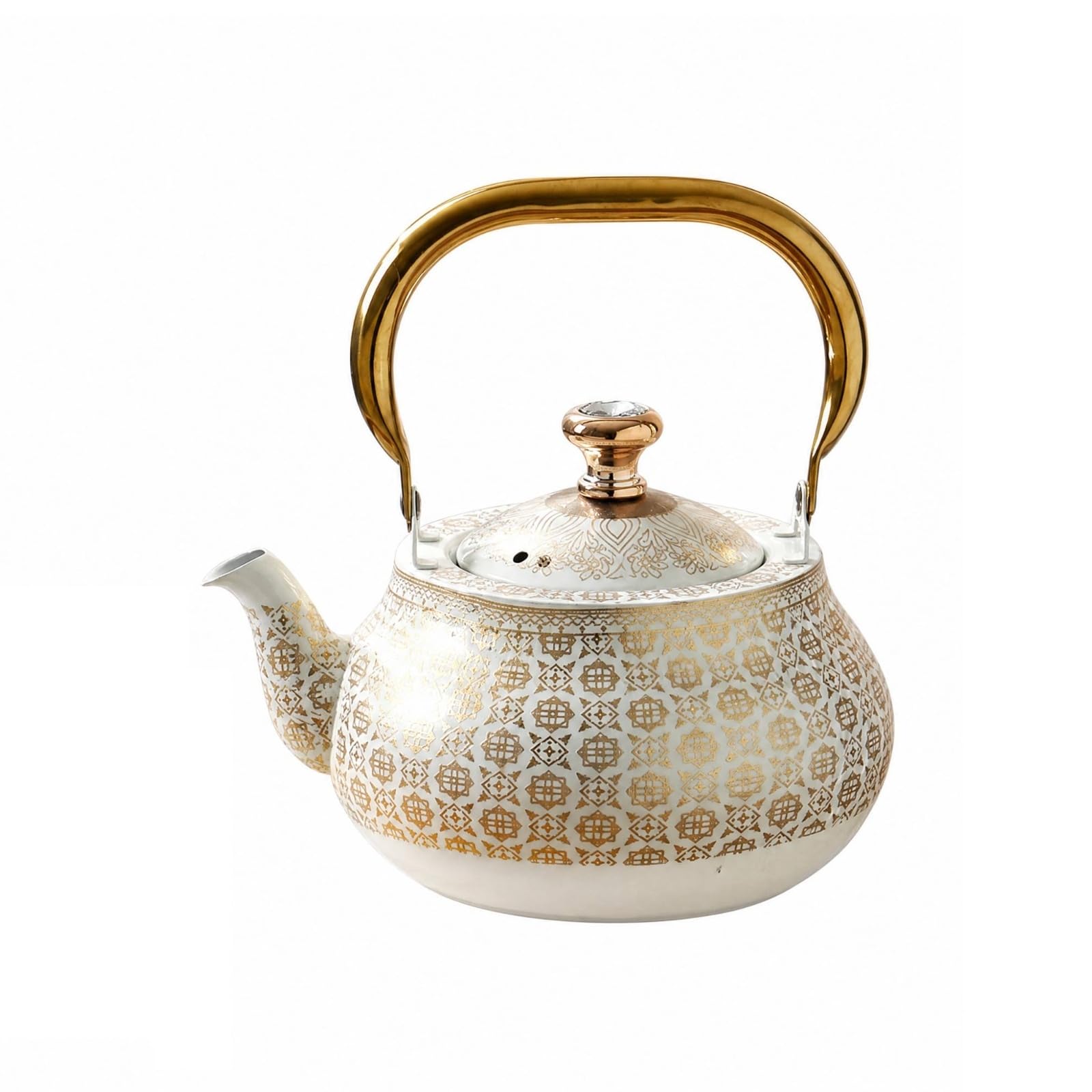 Tetera Acero Inoxidable con Colador Té Removible Cuerpo Redonado y Vertedor Incorporado para Preparar Té en Reuniones Familiares y Cafeterías Mornas, 2.5L