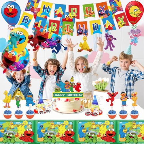 image for uiuwaiu 109pcs sesame street party decorations, Party Decorations Set 