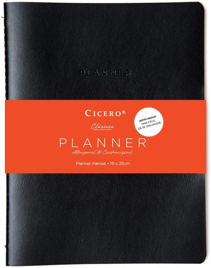 Planner Revista Clássica Mensal Planejamento 19X25 Preto, Cicero, Preto Planner Revista Clássica Mensal Planejamento 19X25 Preto, Cicero, Preto
