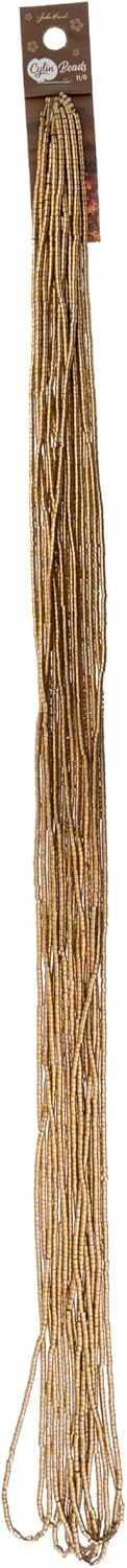 John Bead 23g Cylin Beads Old Gold 11/0 Glass Cylindrical Seed Beads for Jewelry Bracelets Necklaces Earrings Making Embroidery