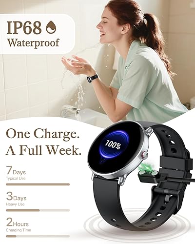 Miniatura 7 de Reloj inteligente para mujeres y hombres, para Android iOS con monitor de sueño y calorías, podómetro, rastreador de fitness, llamada Bluetooth,