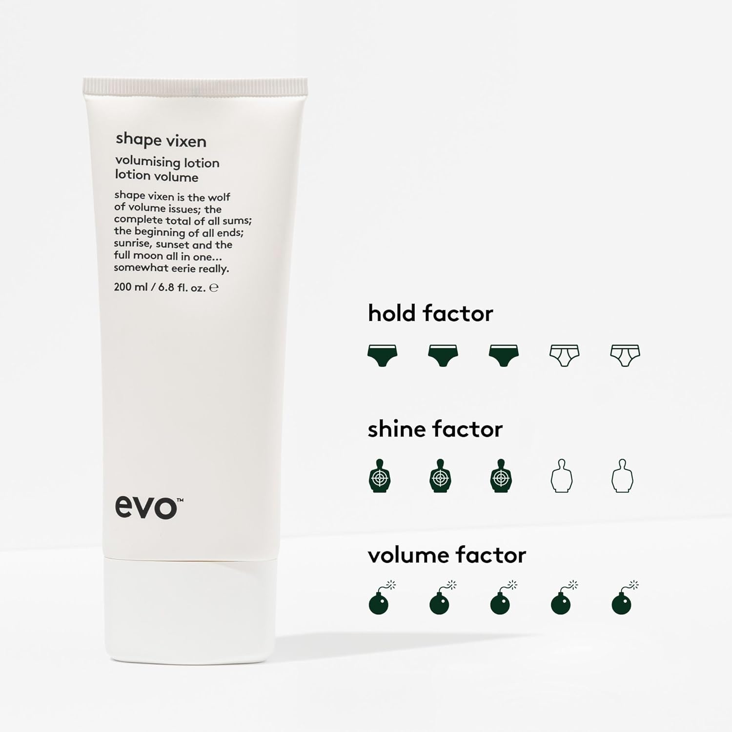 EVO Shape Vixen Volumizing Lotion - Professional Hair Styling Blow Dry Texture Mask for Fine Thin Straight Hair