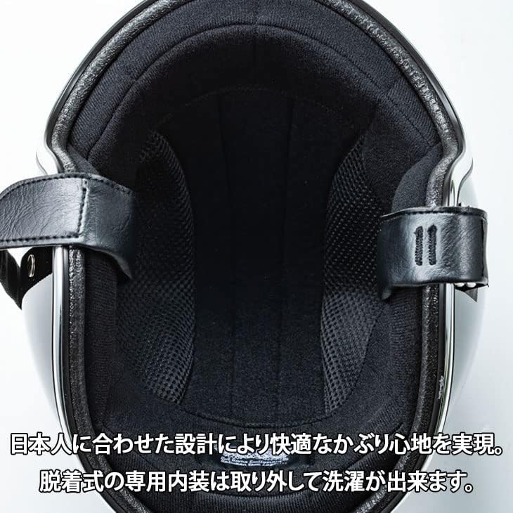 Miniatura 6 de TT&CO - Casco de motocicleta retro TT05J 34 de cara abierta, Super Magnum Racer aprobado por DOT para Moto