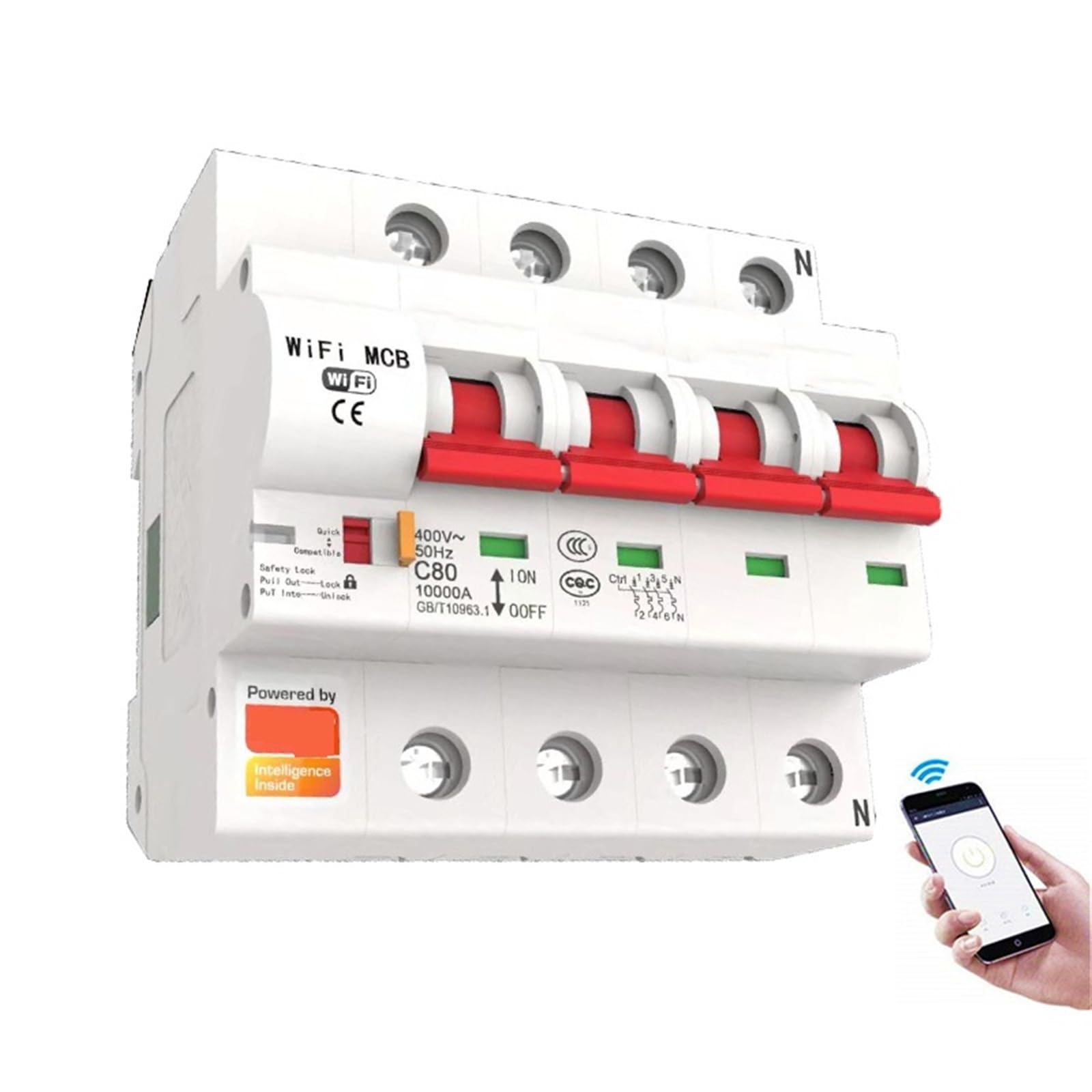 Disjoncteur WiFi 4P 25A pour éviter les courts-circuits et couper à distance