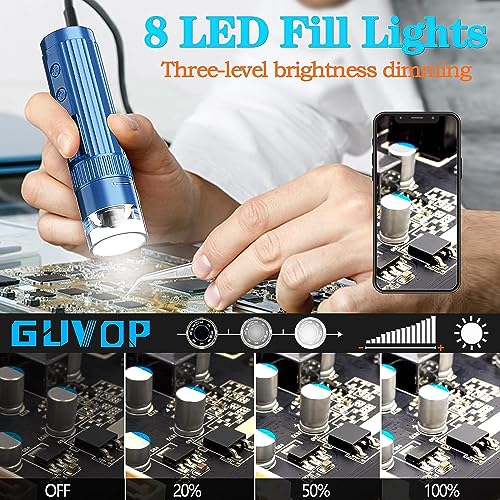 Image of ETZIN USB Digital Microscope,50X-1000X Magnifying Coin Micros-cope,Handheld Pocket Mic-roscope Adults, HD Microsco-pe Camera, 8 LED Lights AdjustableBlue, USB.