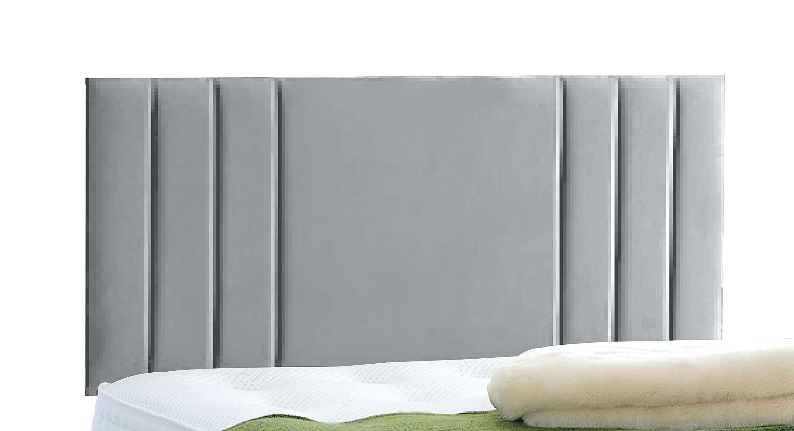 Affordable Contemporary Luxury Rio Headboards in Elegant Plush Velvet (4FT Small Double- Height 24", Ice)