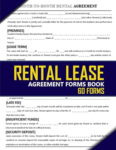 Rental Lease Agreement Forms Book: 60 Forms | Month To Month Tenancy Agreement Forms.