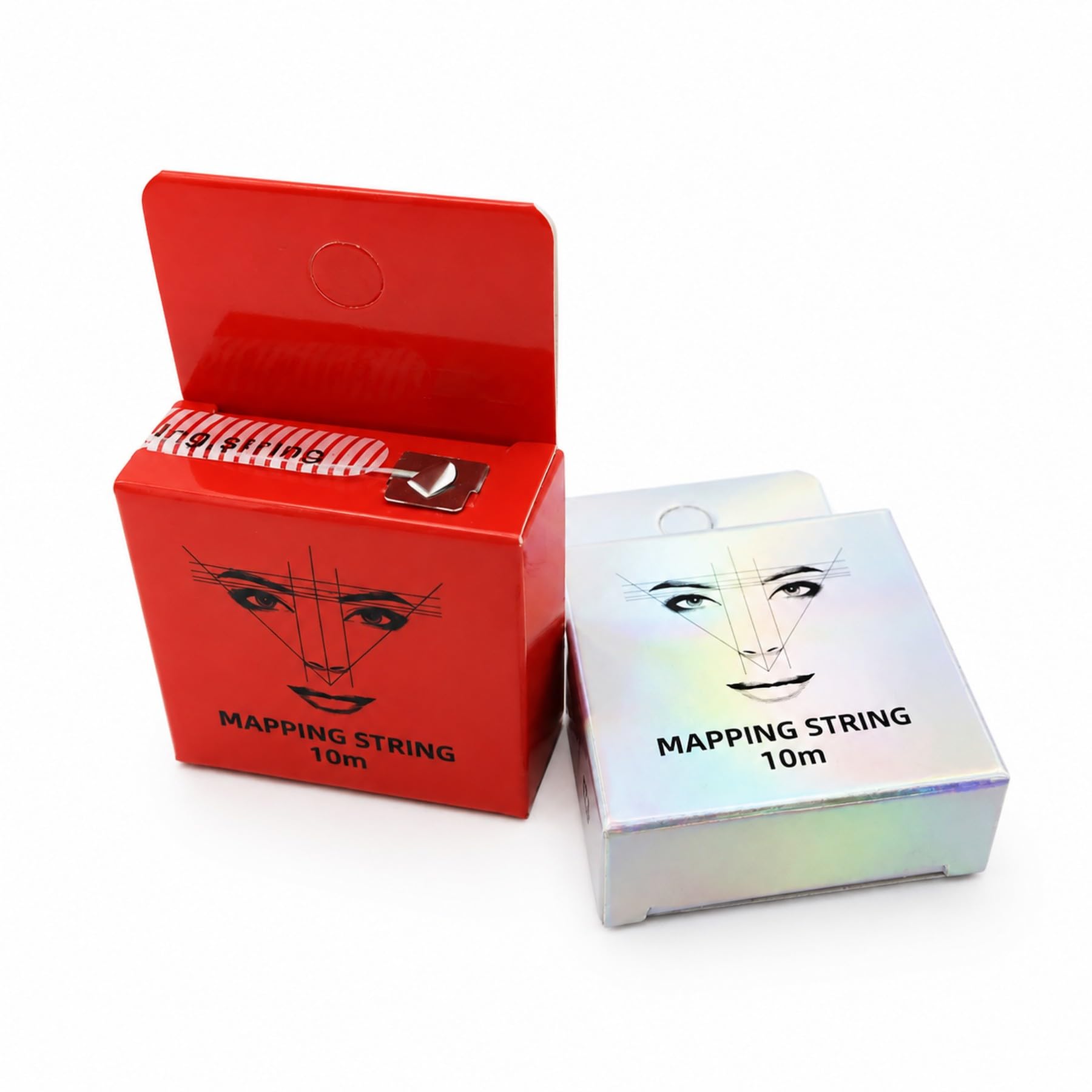 Matita per sopracciglia bianca per trucco permanente, matita per sopracciglia con inchiostro colorato (10 metri/32,8 piedi) rosso, nero