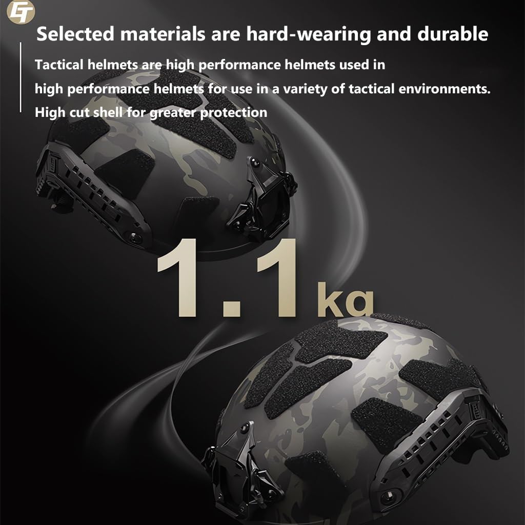 Detachable Airsoft Goggles,Paintball Fast Helmet Set Combinations with Pickup and Noise Reduction Earphones, Telescope Model,Tactical Airsoft Gear
