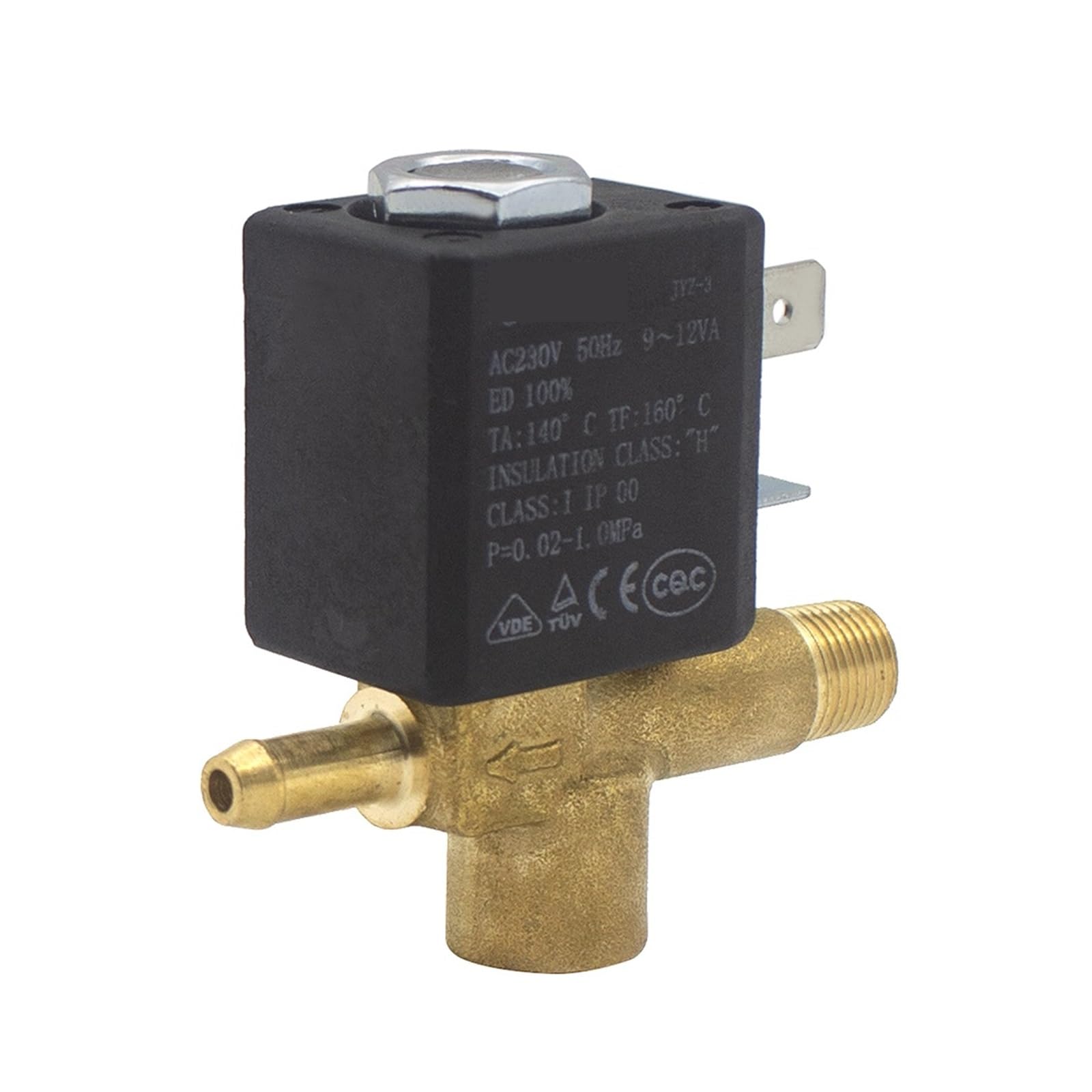 válvula de solenoide eléctrica JYZ-3 rosca externa AC230V 2/3 vías G1/8 "válvula solenoide de Gas de agua for plancha eléctrica, cafetera, etc.