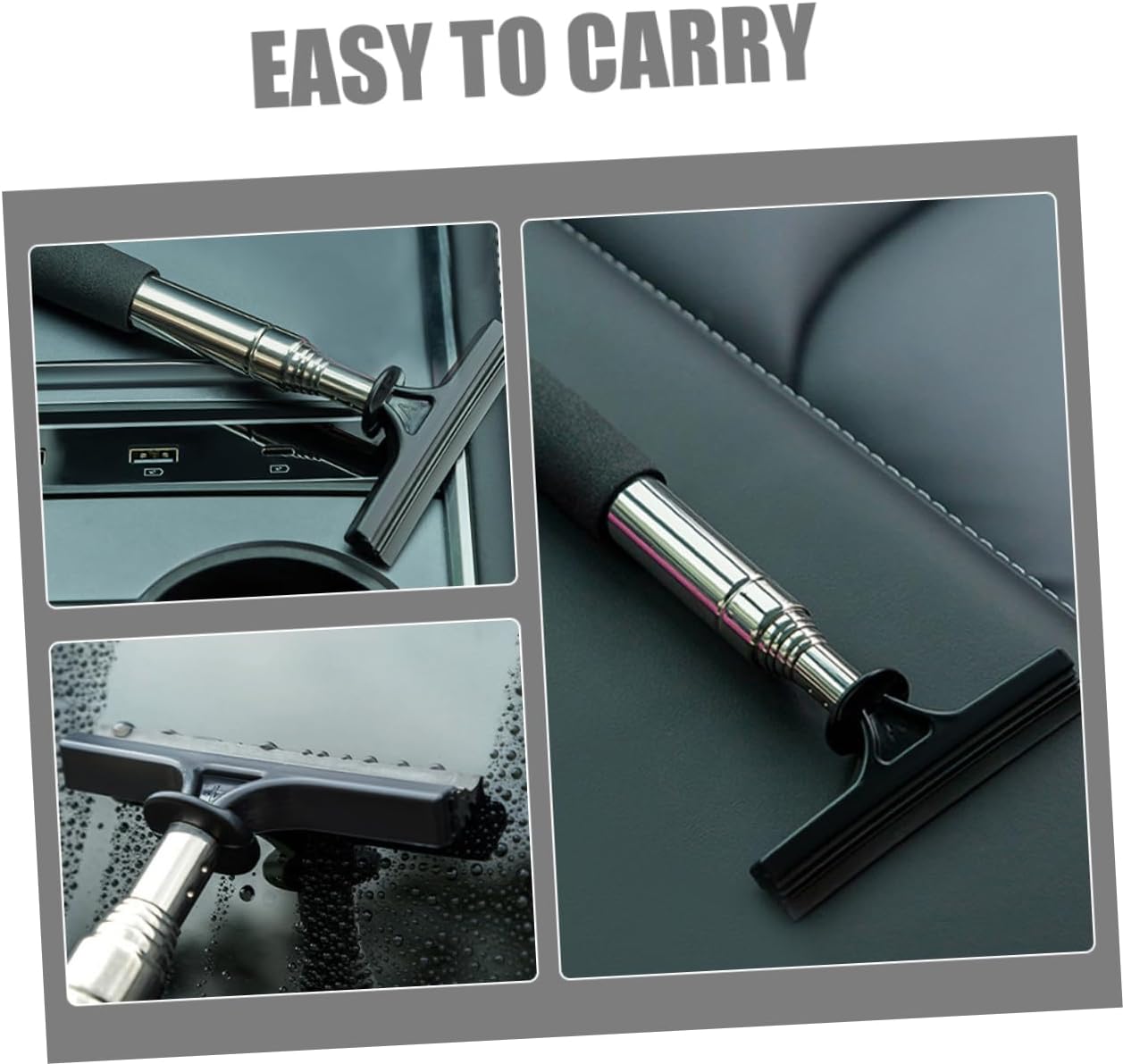 GANAZONO 2pcs Car Detailing Brush Rearview Mirror Windshield Cleaner Telescopic Car Wiper