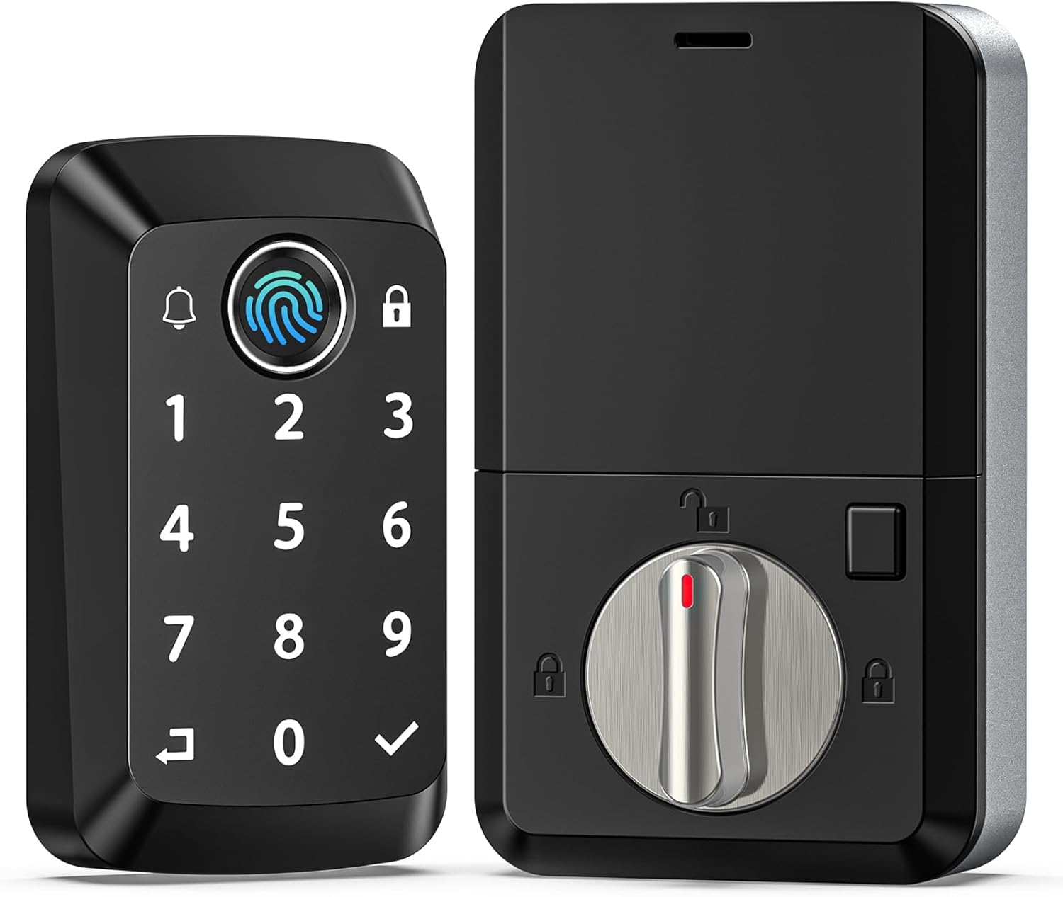Keyless Entry Door Lock with Doorbell, Fingerprint Smart Locks for Front Door, Electronic Keypad Deadbolt with Auto Lock-Control, Easy Installation, One-Time Codes, Matte Black Keyless Entry Door Lock with Doorbell, Fingerprint Smart Locks for Front Door, Electronic Keypad Deadbolt with Auto Lock-Control, Easy Installation, One-Time Codes, Matte Black