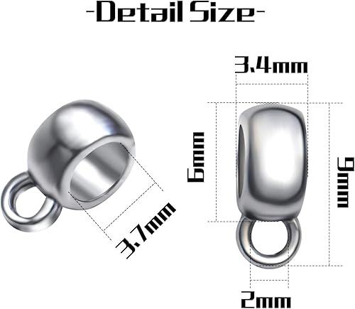Miniatura 3 de 100 cuentas de columna de plata antigua, cuentas de tubo de fianza, cuentas de fianza, colgantes, enlaces de conector para colgante, pulsera,