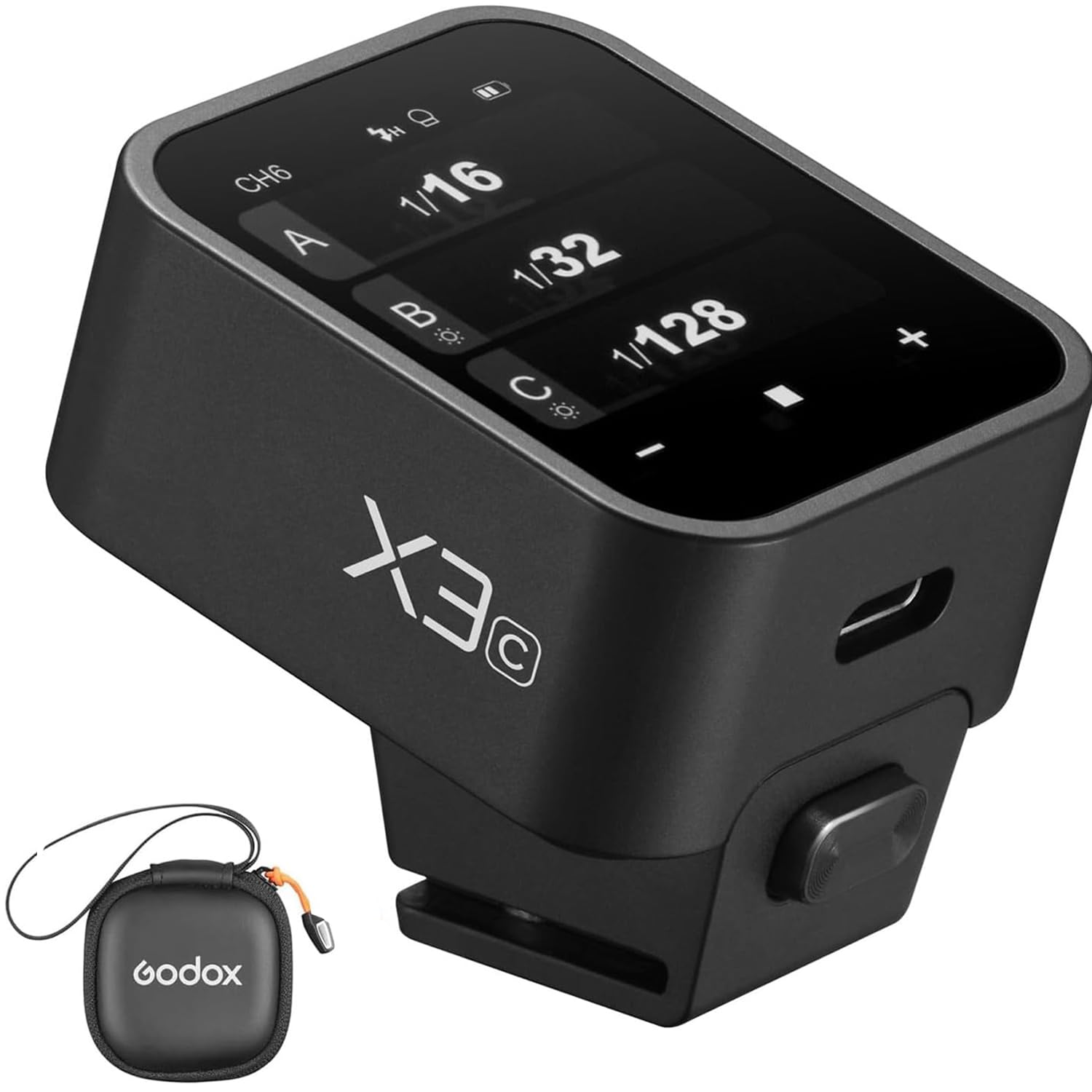 Godox X3C Wireless Flash Trigger for Canon Camera, 2.4G X System X3 C Transmitter, Support Touchscreen Auto TTL/Manual/HHS/Multi Flash, Built-in Battery