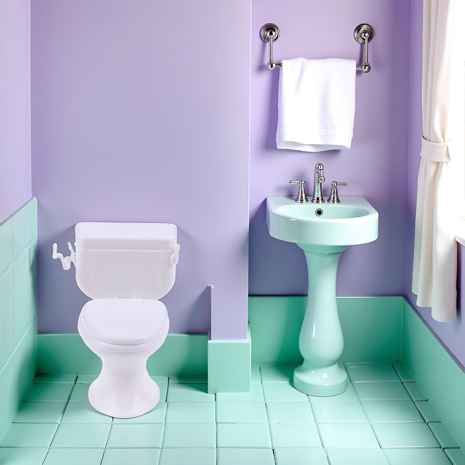 White Dollhouse Furniture Model Bathroom Miniature Toilet for Doll Miniature Bathroom Furniture Dollhouse Accessories - Image 4