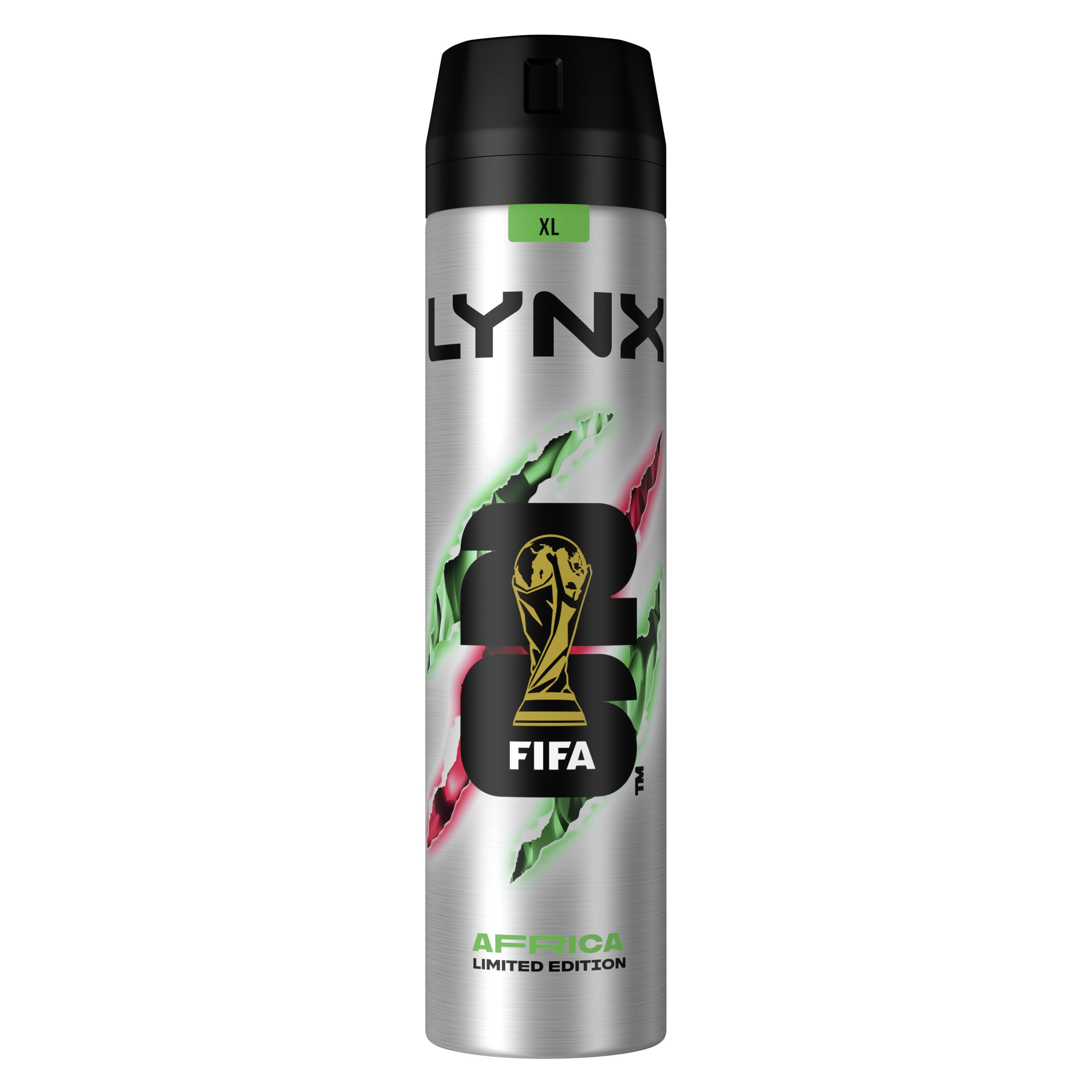 Lynx Limited Edition FIFA Africa XL Anti-Perspirant Aerosol men's deodorant spray with a squeezed mandarin & sandalwood fragrance for 72h protection 250 ml,packaging may vary