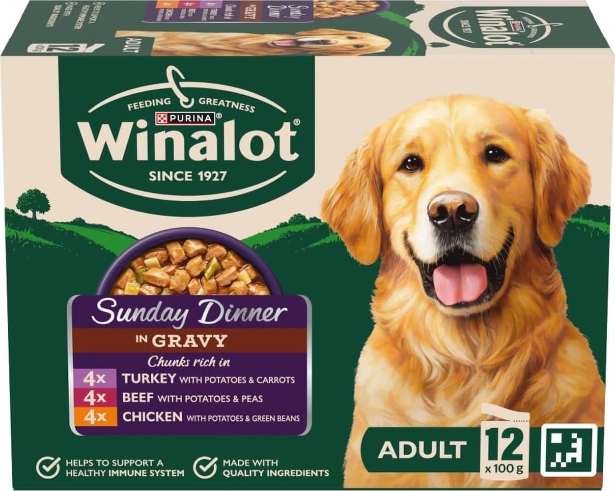 WINALOT Sunday Dinner Mixed in Gravy Wet Dog Food 12x100g