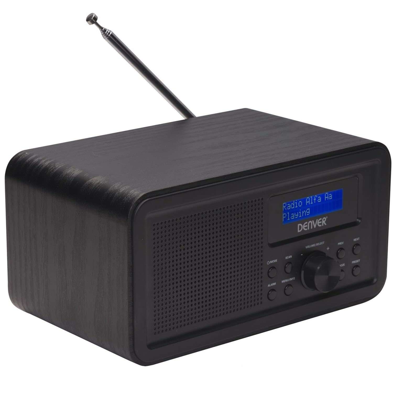 Denver DAB-30 DAB+ Radio mit FM Tuner und Weckerfunktion, Schwarz