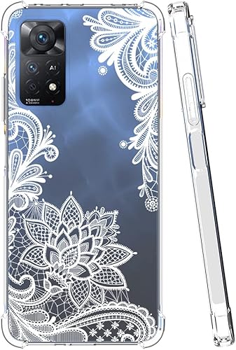 Miniatura 9 de Funda para Redmi Note 11 Pro 4GRedmi Note 11E Pro para niñas y mujeres, transparente floral, suave, flexible, TPU, funda protectora delgada para