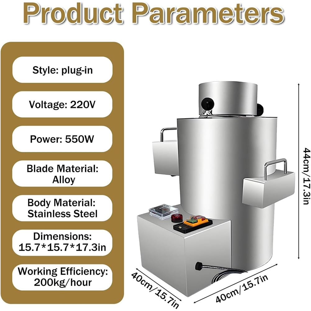 Sgusciacastagne Elettrico Commerciale, Pelapatate Automatico in Acciaio Inossidabile da 550 W, 5 Configurazioni Lame, Strumento per Sgusciare Castagne per Ristoranti, Pasticcerie 12 Blades
