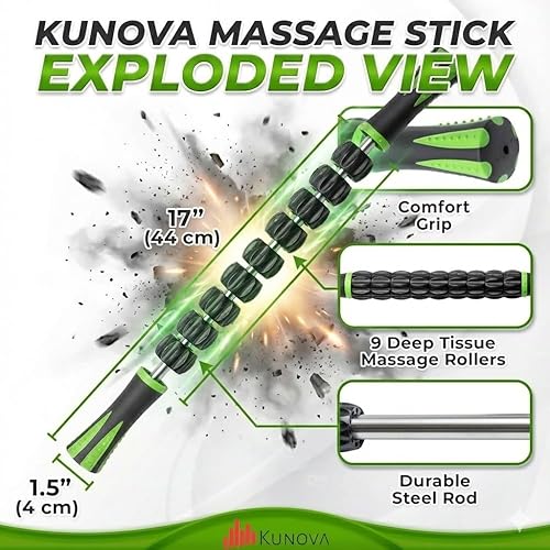 Miniatura 2 de (TM) Muscle Roller Stick - Herramienta de masaje para liberar puntos gatillo miofasciales, reducir el dolor muscular, calmar los calambres y aliviar