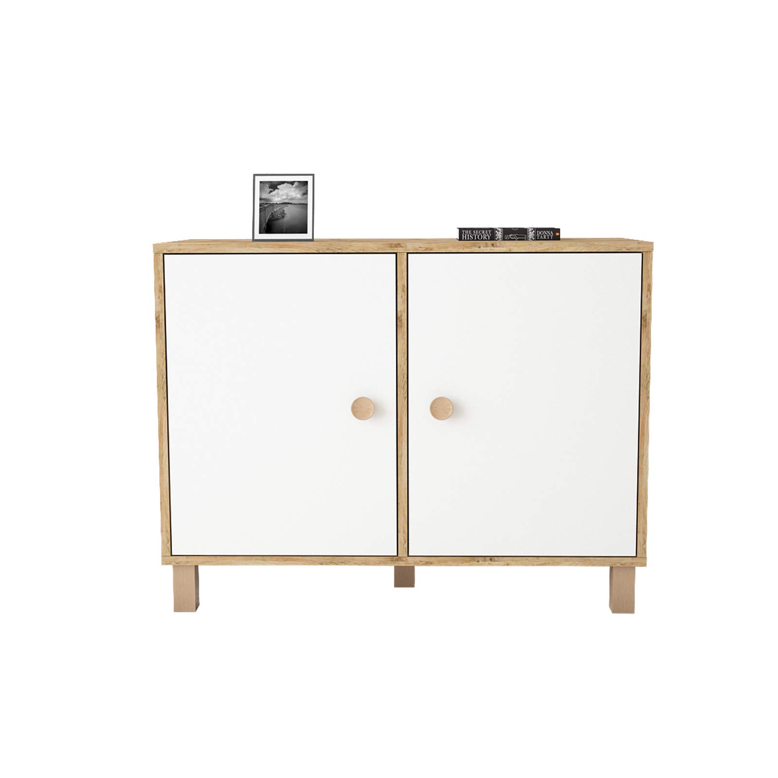 Yurupa Inamor Cok Amacli Dolap Ahsap Ayak 2kapak Cam Beyaz Kayin In35 217 Amazon Com Tr