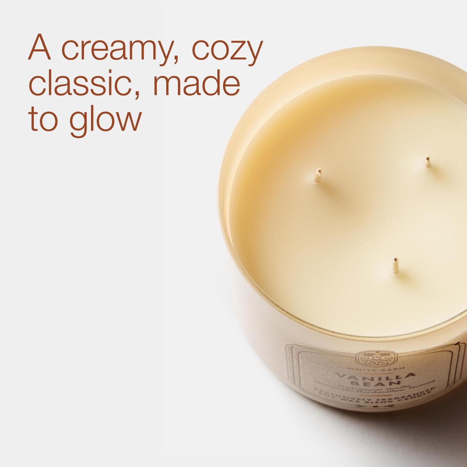 Bath & Body Works, White Barn Duftkerze mit 3 Dochten, mit ätherischen Ölen, 411 g, Vanilleschote