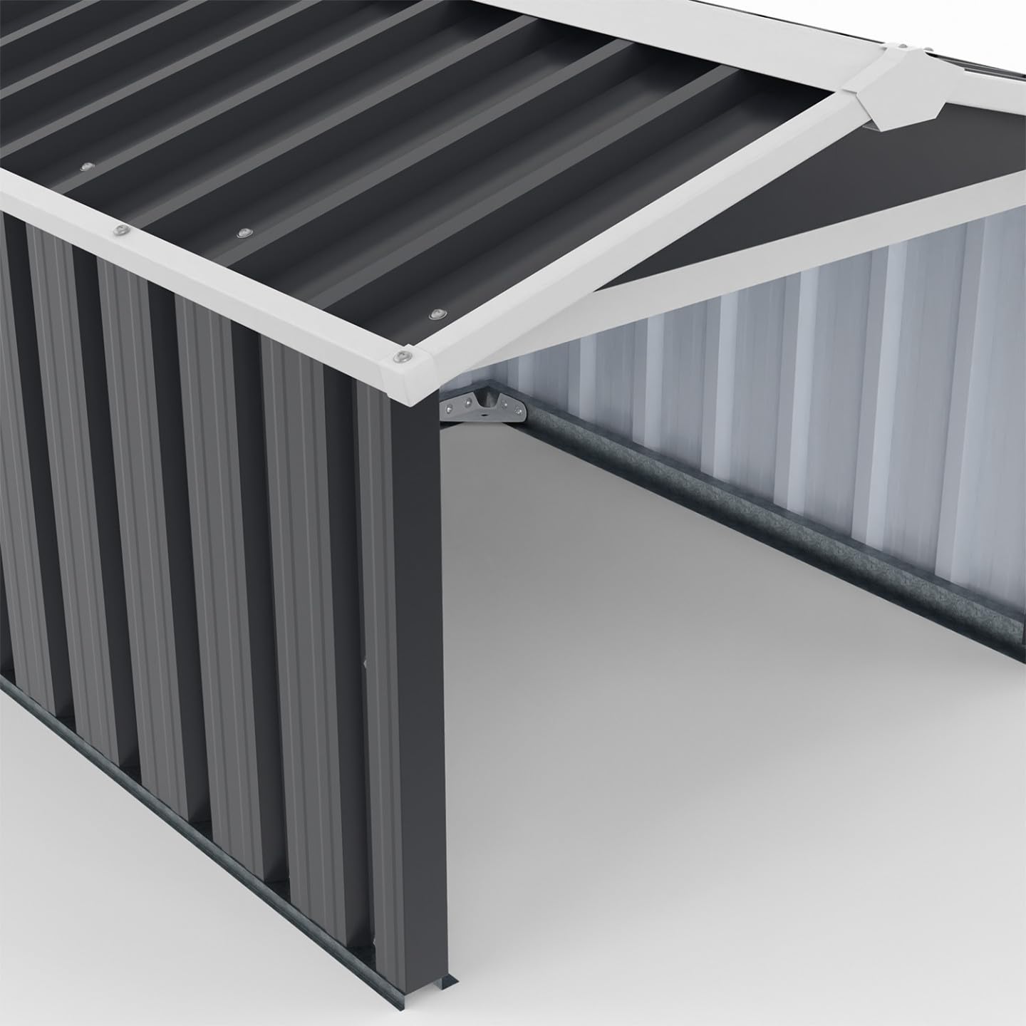 Garage per Tosaerba Robotizzato Tetto a 2 spioventi Metallo Grigio Antracite 86 x 98 x 62 cm
