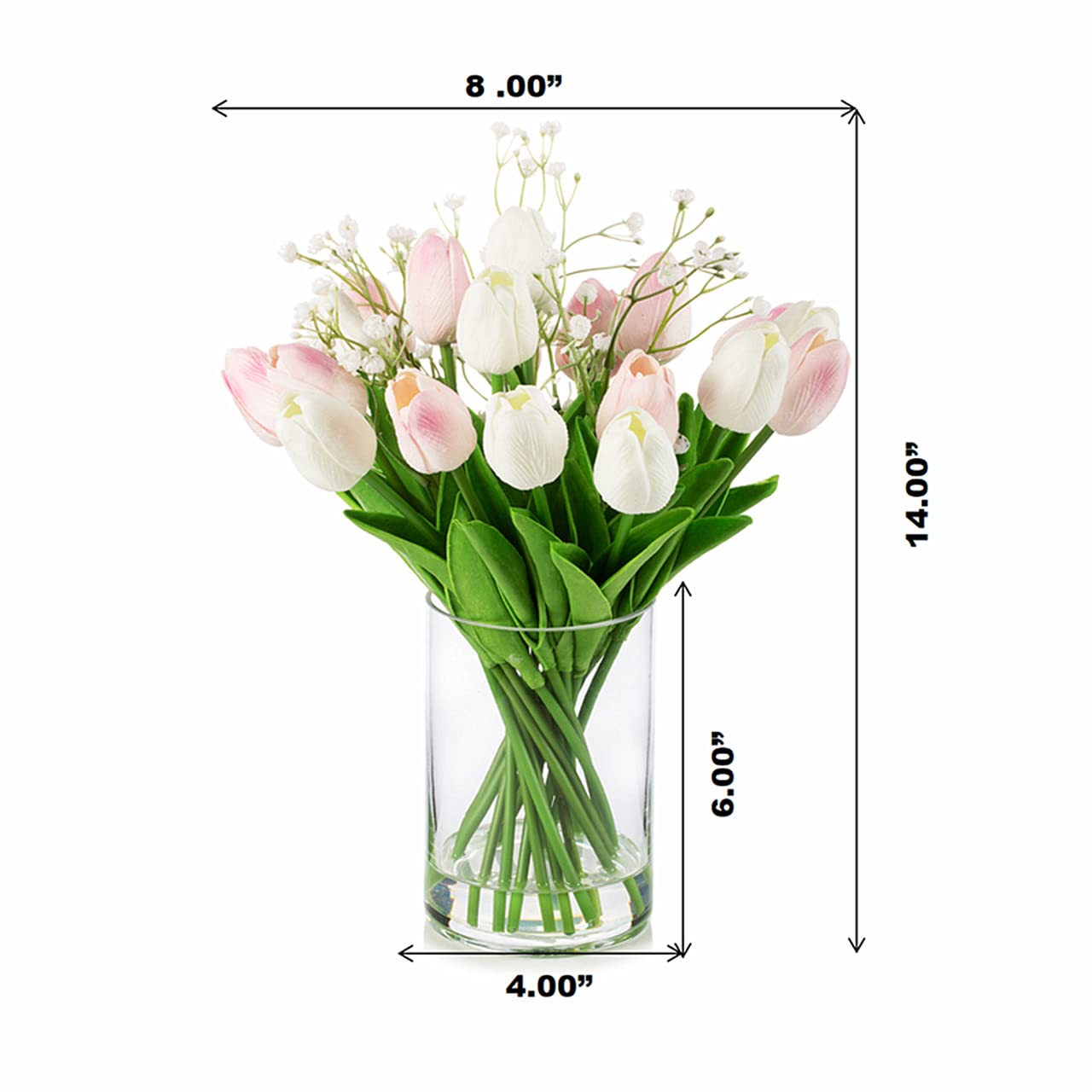 Pink And White Tulips In A Vase