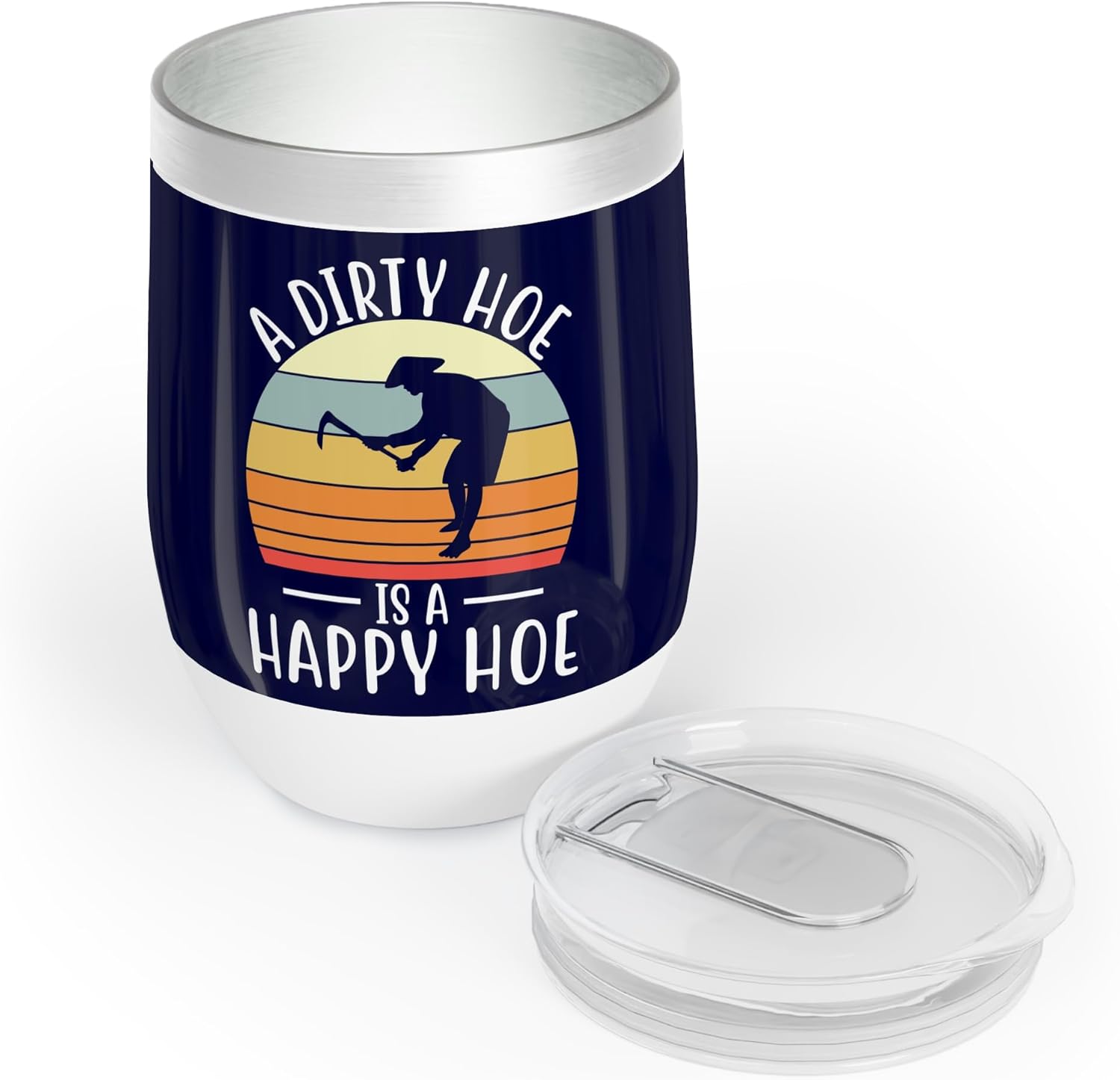 Generic ""A Dirty Hoe is a Happy Hoe"" Insulated Tumblers for Gardeners in 2 Colors, Gray