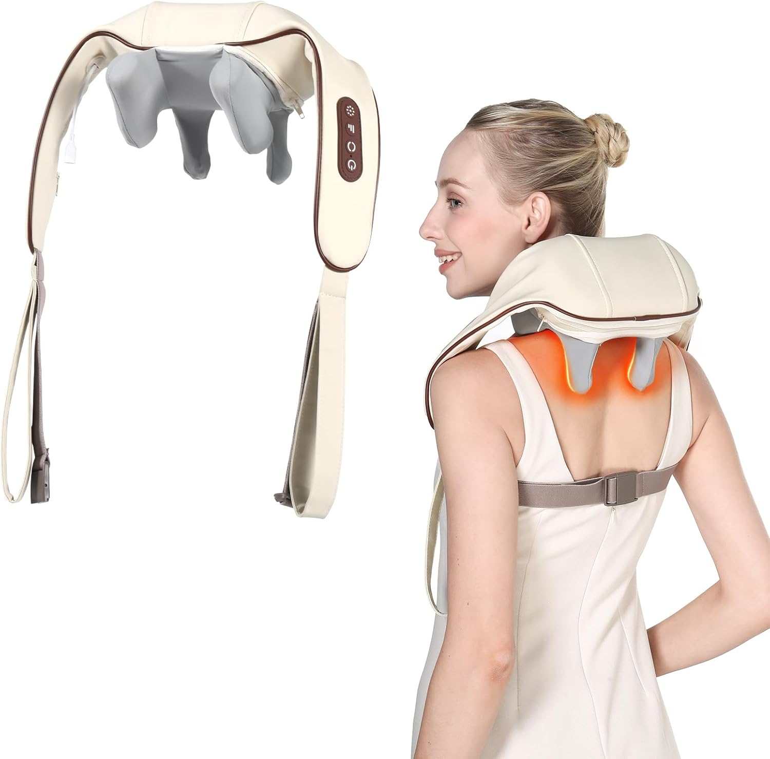 KppeX 4D Deep Cordless Tissue Kneading Neck Massage with Heating Function