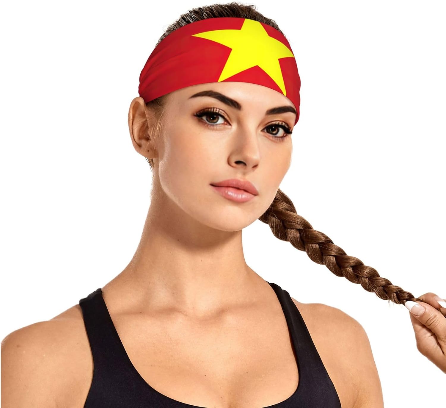 Vietnamese Flag Print Ultra-Soft Elastic Headband Sports Running Gym Outdoor Activities Gifts Headwear